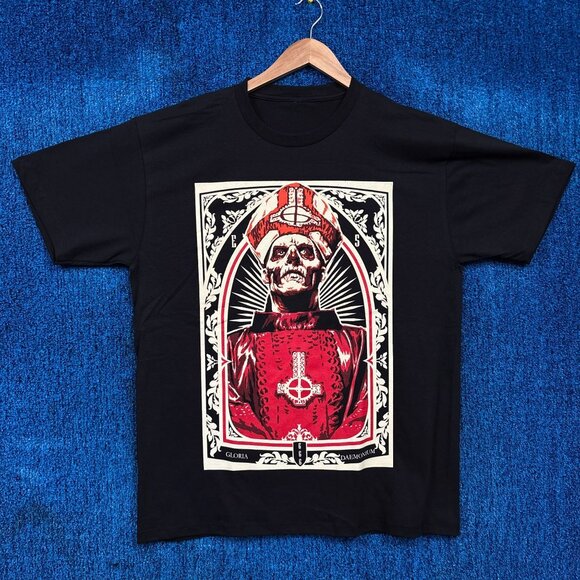 Ghost Papa V Perpetua Skeleta Album Glam Metal Band Tee L - Picture 1 of 4